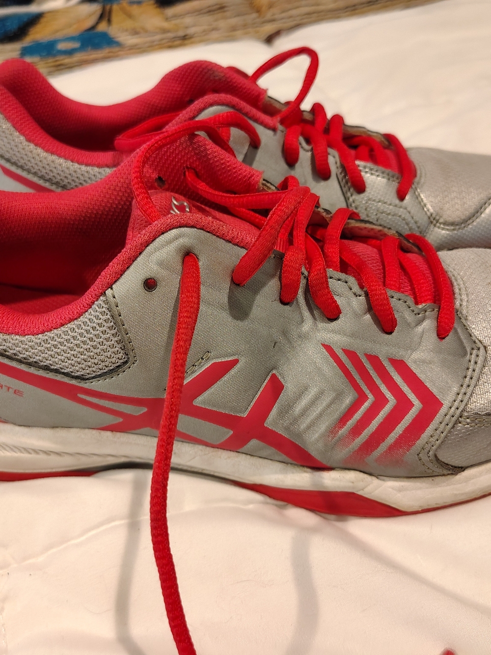Women's ASICS GEL Dedicate 5 Running Shoes Athletic Sneakers Silver/Pink Sz 10.5
